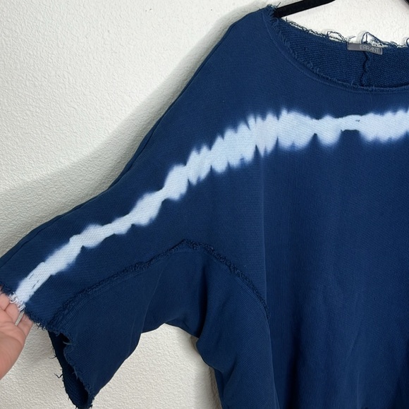 Blue Tie-Dye Boxy Women's Top - Picture 3 of 6